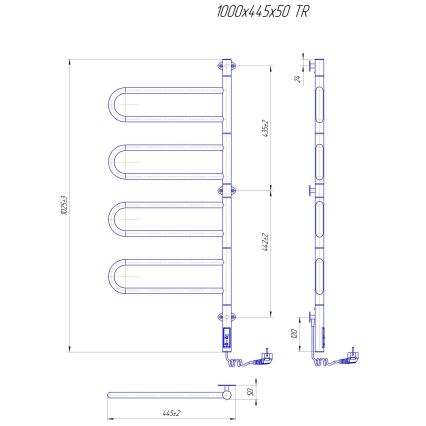 Elektrický otočný sušák na ručníky TRISTAR 105W/230V 102,5x44,5cm IP44 nerez/lesklý chrom