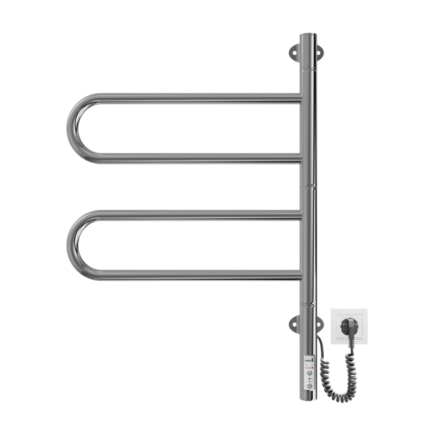 Elektrický otočný sušák na ručníky TRISTAR 75W/230V 62,5x44,5 cm IP44 nerez/lesklý chrom