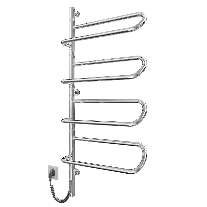 Elektrický otočný sušák na ručníky ELECTRA 120W/230V 102,5x47,5 cm nerez/chrom levá