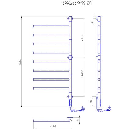 Elektrický otočný sušák na ručníky VEER 95W/230V 100x44,5 cm nerez/lesklý chrom