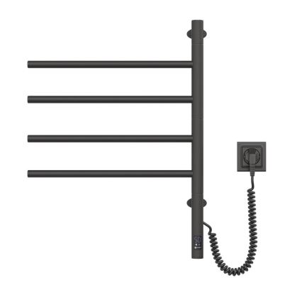 Elektrický otočný sušák na ručníky s termostatem ARABESQUE 150W/230V 64,6 cm IP44 černá