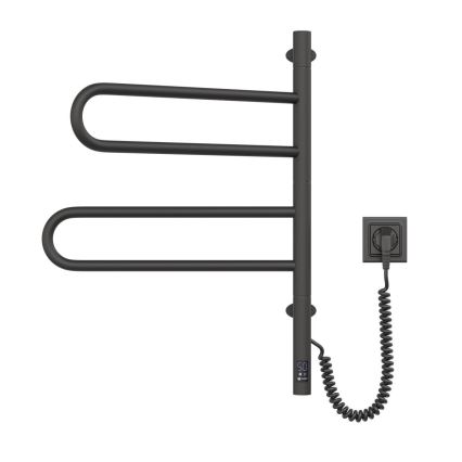 Elektrický otočný sušák na ručníky s termostatem FOUETTE 128W/230V 64,6 cm IP44 černá