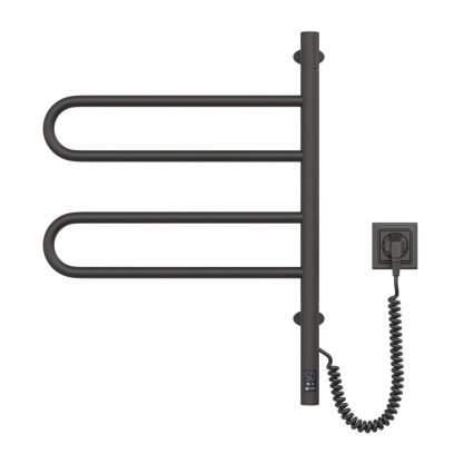 Elektrický otočný sušák na ručníky s termostatem FOUETTE 128W/230V 64,6 cm IP44 černá