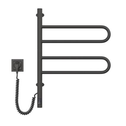 Elektrický otočný sušák na ručníky s termostatem FOUETTE 60W 65x49 cm  černá