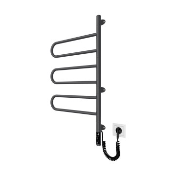 Elektrický otočný sušák na ručníky TRISTAR 80W/230V 80x44,5 cm IP44 nerez/černá