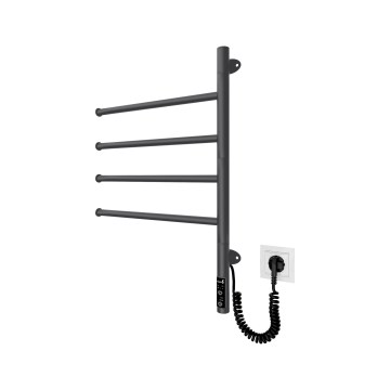 Elektrický otočný sušák na ručníky VEER 50W/230V 62,5x44,5 cm nerez/černá