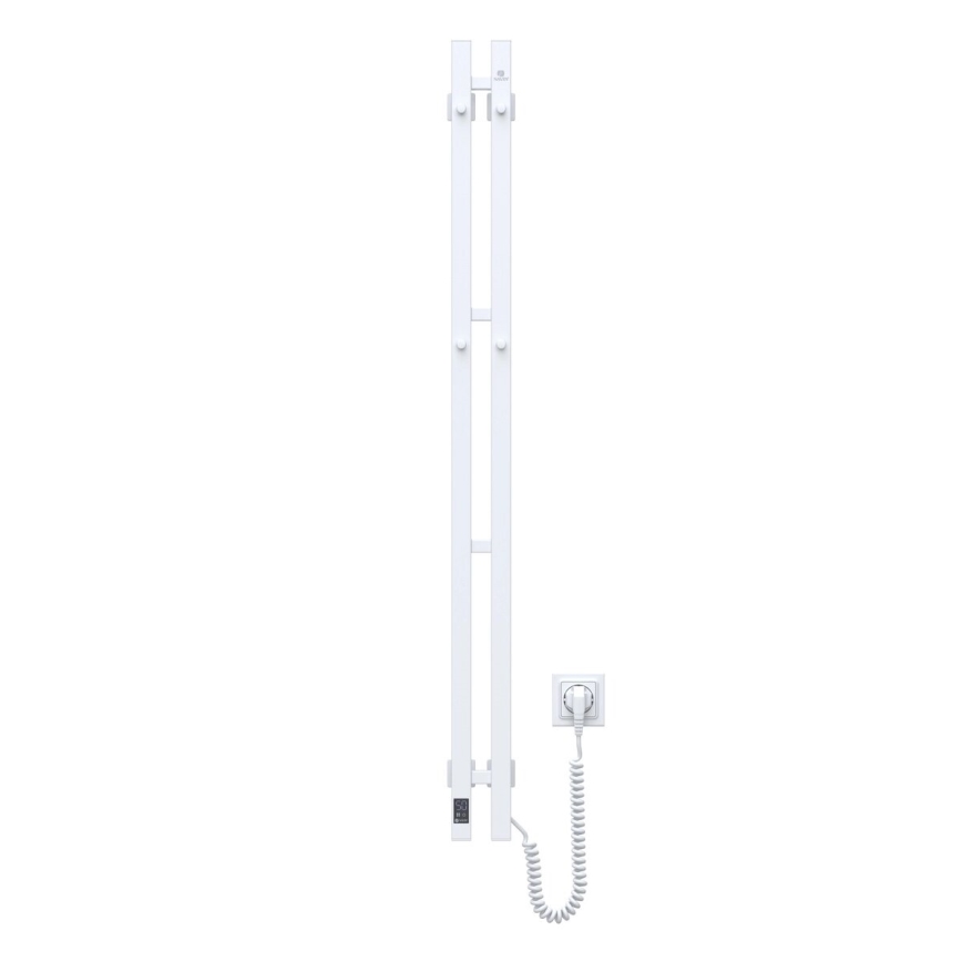 Elektrický sušák na ručníky s termostatem SILOUETTE 187W/230V 120,6 cm IP44 bílá pravá hranatý