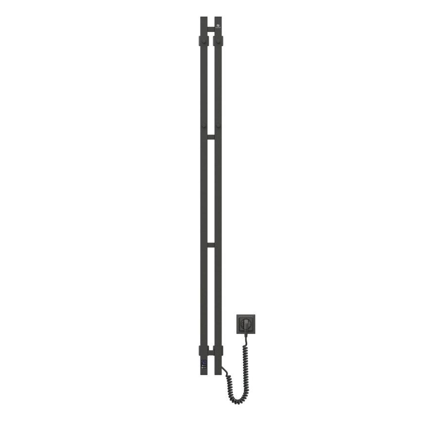 Elektrický sušák na ručníky s termostatem SILOUETTE 200W/230V 150,6cm IP44 černá pravá