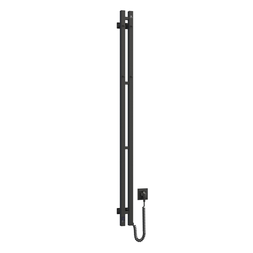 Elektrický sušák na ručníky s termostatem SILOUETTE 200W/230V 150,6cm IP44 černá pravá