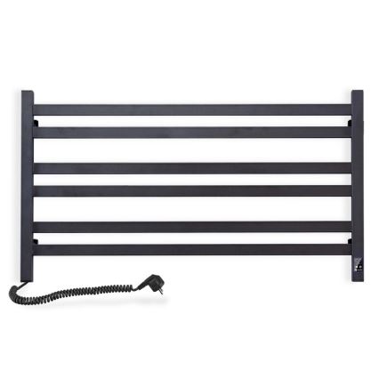 Elektrický sušák na ručníky s termostatem AVANGARD 181W 50x90 cm  černá levá
