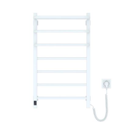 Elektrický sušák na ručníky s termostatem FORTIS 155W 80x48 cm  bílá pravá