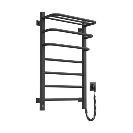 Elektrický sušák na ručníky s termostatem FORTIS 155W 80x48 cm  černá pravá