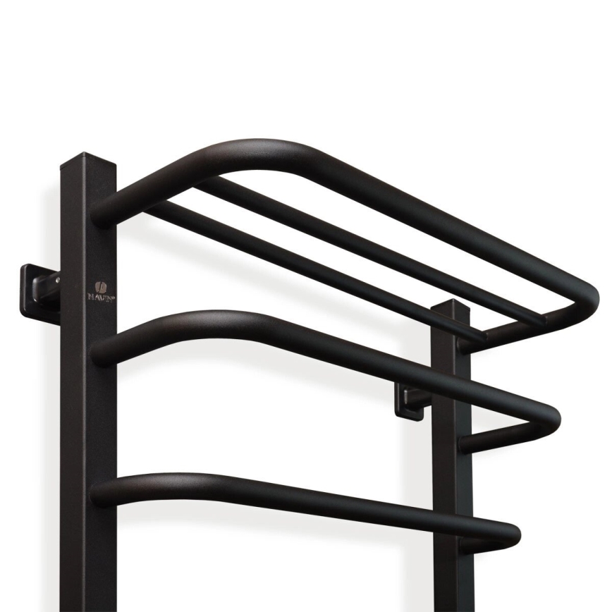 Elektrický sušák na ručníky s termostatem FORTIS 155W 80x48 cm  černá pravá