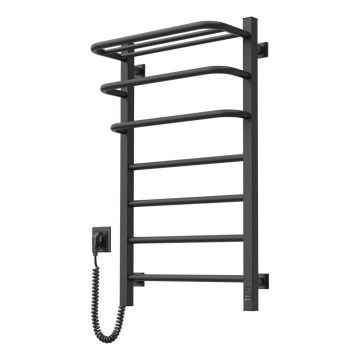 Elektrický sušák na ručníky s termostatem FORTIS 155W 80x48 cm  černá pravá