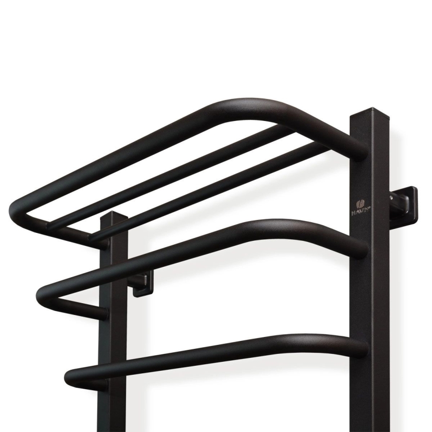 Elektrický sušák na ručníky s termostatem FORTIS 155W 80x48 cm  černá pravá