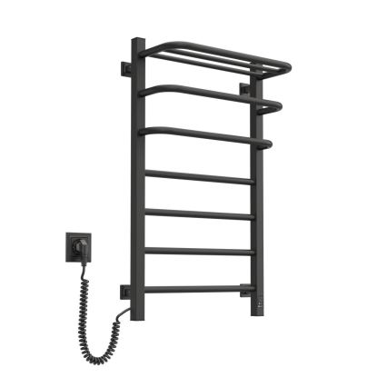 Elektrický sušák na ručníky s termostatem FORTIS 155W 80x48 cm  černá pravá