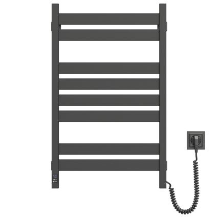 Elektrický sušák na ručníky s termostatem LARGO 168W 80x50 cm  černá pravá
