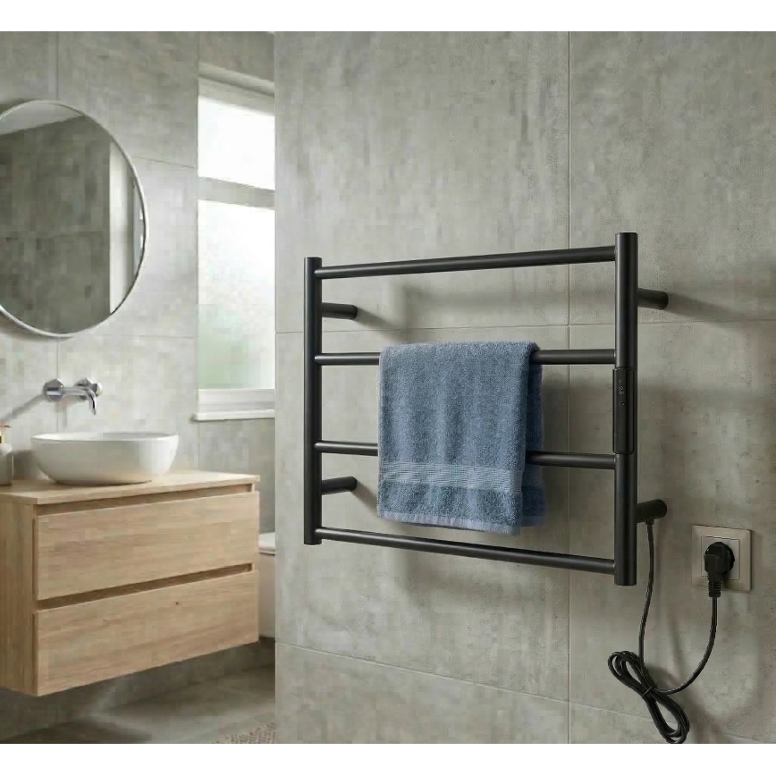 Elektrický sušák ručníků 56x37 63W nerez/černá