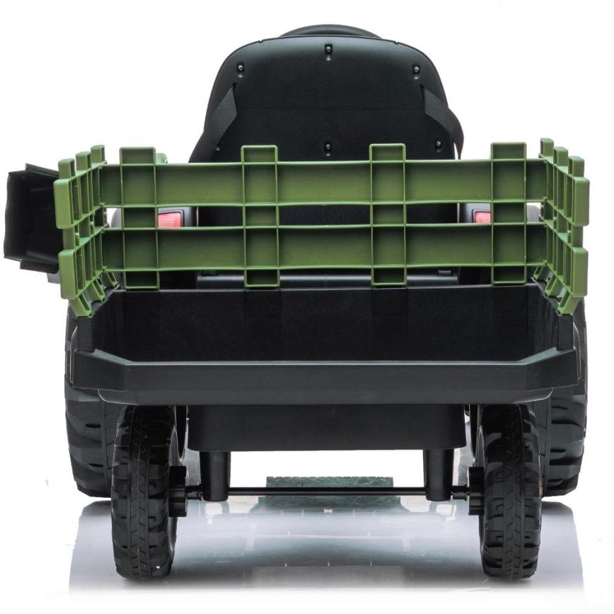 Elektrický traktor s vozíkem 2x30W/7000 mAh černá/zelená + dálkové ovládání