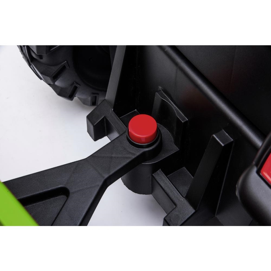 Elektrický traktor s vozíkem 2x30W/7000 mAh černá/zelená + dálkové ovládání