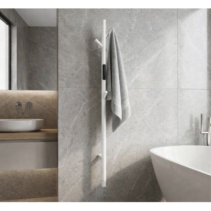 Elektrický tyčový sušák ručníků 118 cm 30W bílá