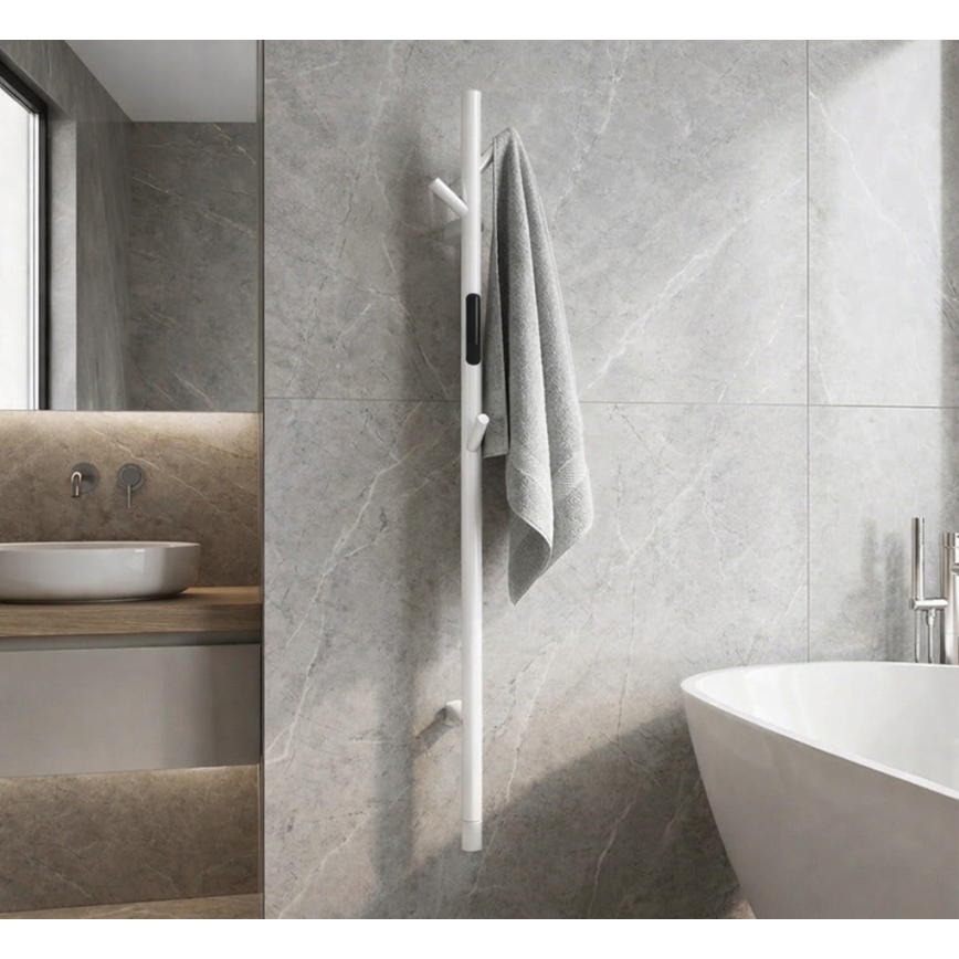 Elektrický tyčový sušák ručníků 118 cm 30W bílá