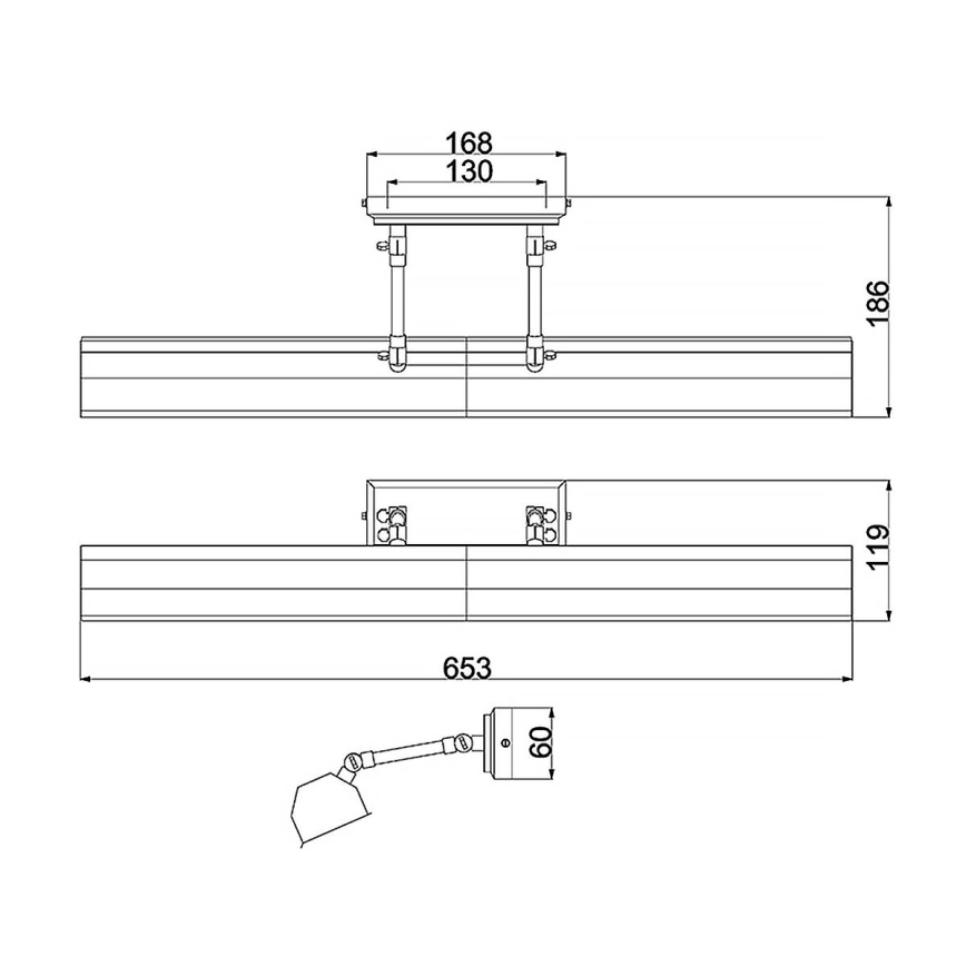 Elstead - Obrazové svítidlo CHAWTON 4xE14/40W/230V černá