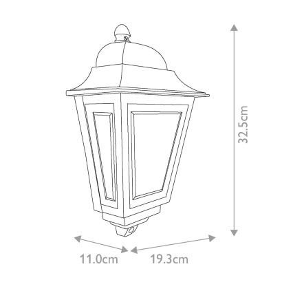 Elstead - Venkovní nástěnné svítidlo DECO LANE 1xE27/60W/230V IP44 černá