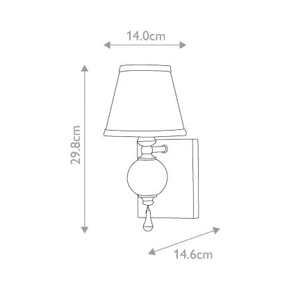 Elstead - Nástěnné svítidlo ARGENTO 1xE14/60W/230V    