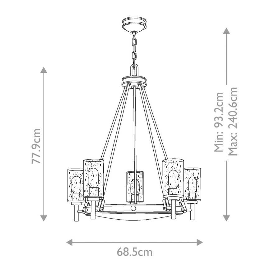 Elstead - Lustr na řetězu COLLIER 5xE27/100W/230V   