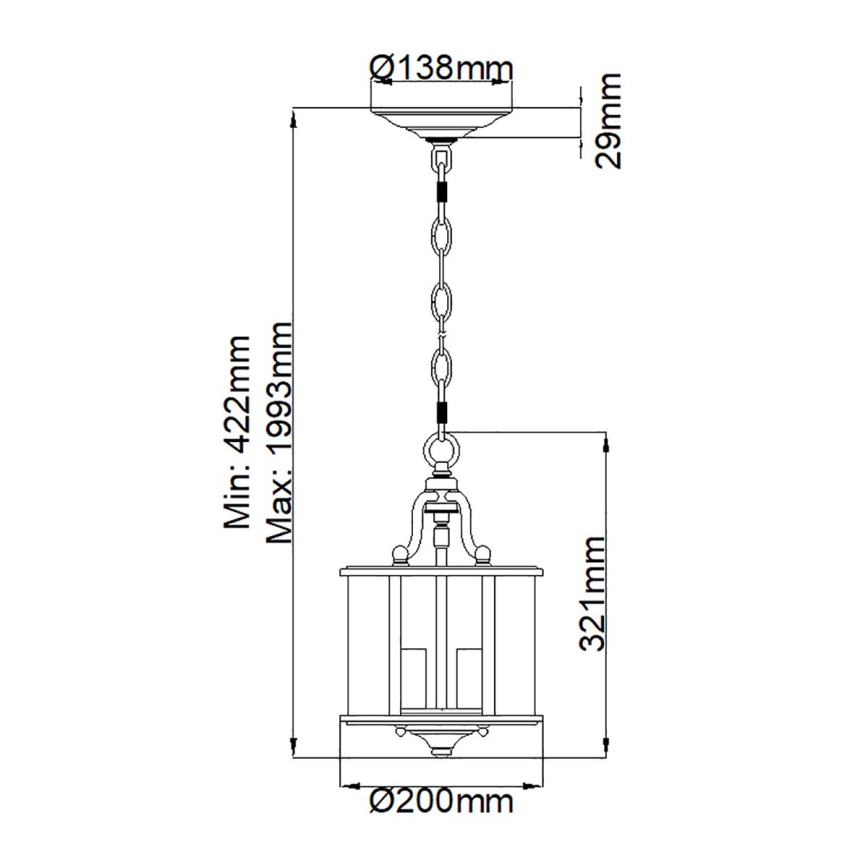 Elstead - Lustr na řetězu GENTRY 3xE14/60W/230V   