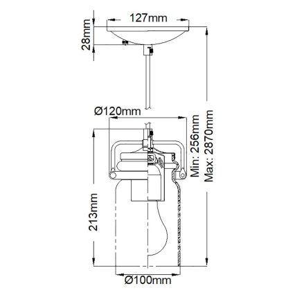 Elstead - Lustr na lanku BRINLEY 1xE27/60W/230V antracit  