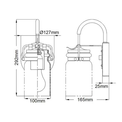 Elstead - Nástěnné svítidlo BRINLEY 1xE27/60W/230V matný chrom  
