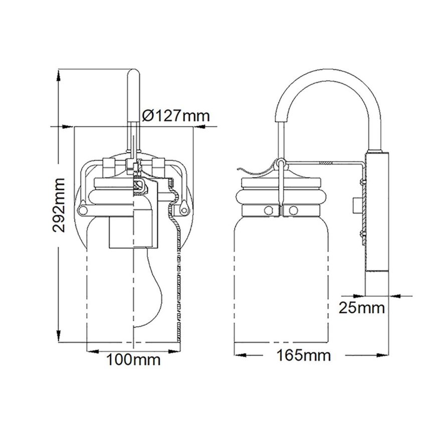 Elstead - Nástěnné svítidlo BRINLEY 1xE27/60W/230V antracit   