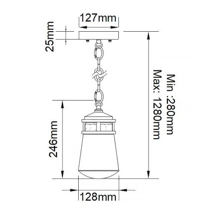Elstead - Venkovní lustr LYNDON 1xE27/75W/230V IP44 antracit  