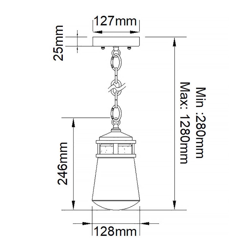 Elstead - Venkovní lustr LYNDON 1xE27/75W/230V IP44 antracit  