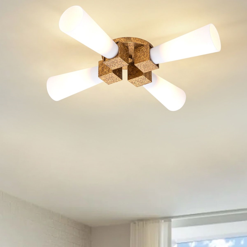 Elstead - Lustr na tyči KRISTY 4xE27/40W/230V měděná