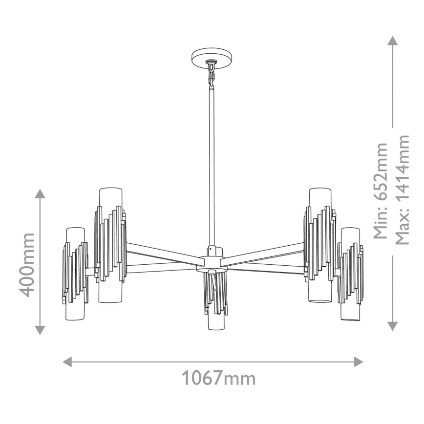 Elstead - Lustr na tyči MARVELE 10xE14/40W/230V zlatá