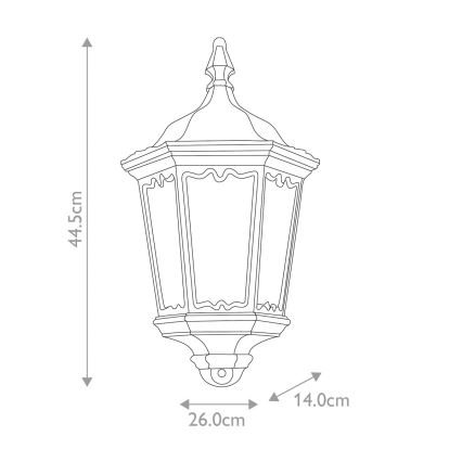 Elstead - Venkovní nástěnné svítidlo se senzorem MEDSTEAD 1xE27/100W/230V IP43