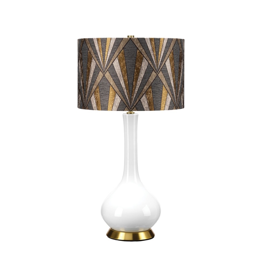 Elstead - Stolní lampa MILO 1xE27/60W/230V šedá/zlatá