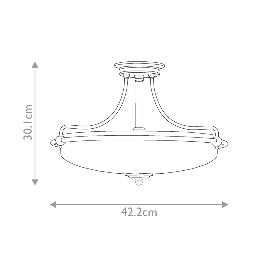 Elstead - Přisazený lustr GRIFFIN 3xE27/100W/230V lesklý chrom