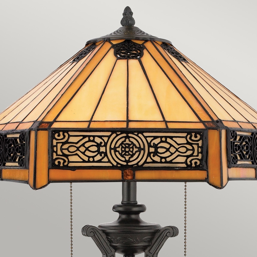 Elstead - Stolní lampa INDUS 2xE27/60W/230V jantarové sklo