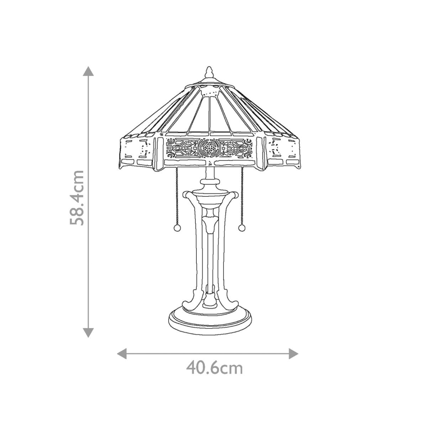 Elstead - Stolní lampa INDUS 2xE27/60W/230V jantarové sklo