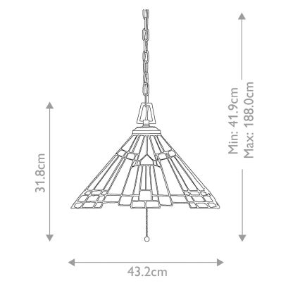 Elstead - Lustr na řetězu Tiffany INGLENOOK 3xE27/60W/230V   
