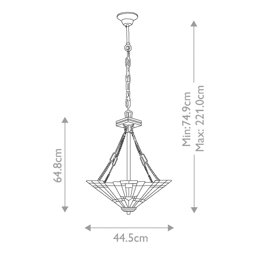 Elstead - Lustr na řetězu INGLENOOK 3xE27/100W/230V   