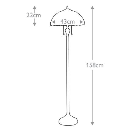 Elstead - Stojací lampa LARISSA 2xE27/100W/230V    