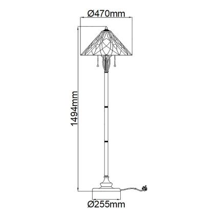 Elstead - Stojací lampa VICTORY 2xE27/60W/230V