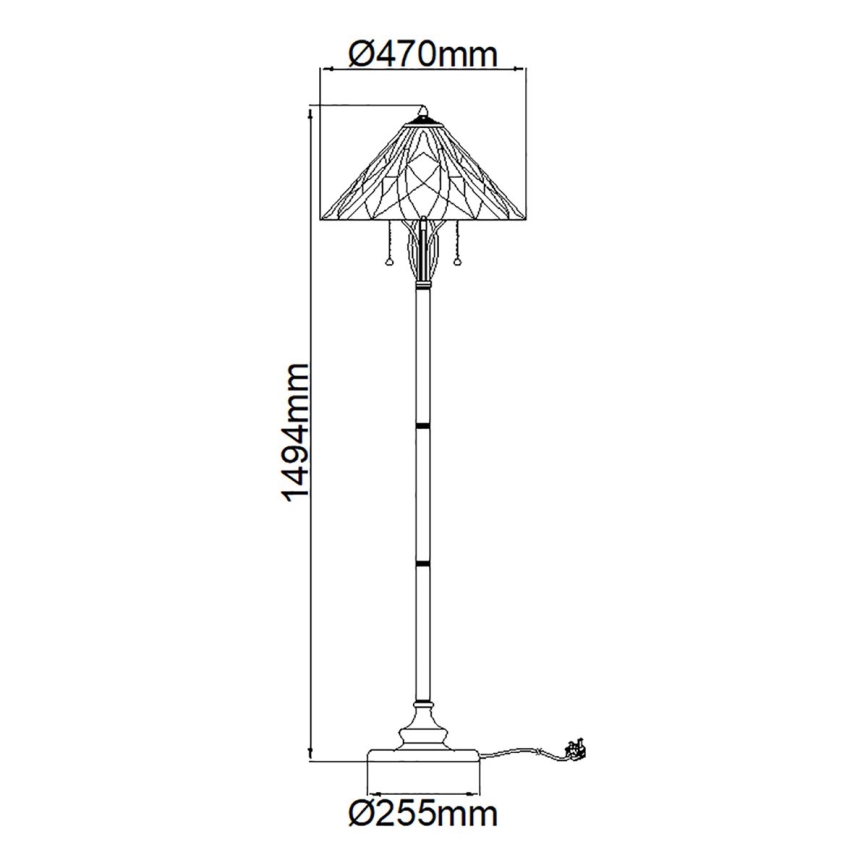 Elstead - Stojací lampa VICTORY 2xE27/60W/230V