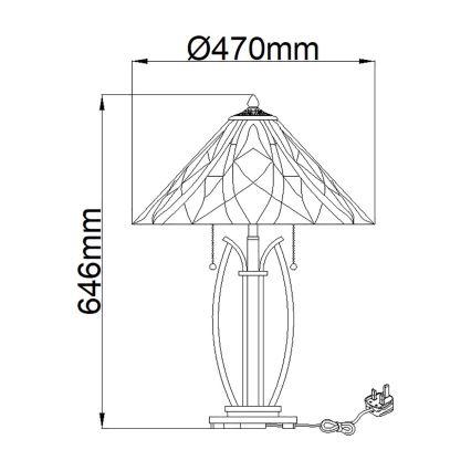 Elstead - Stolní lampa Tiffany VICTORY 2xE27/60W/230V    
