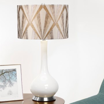 Elstead - Stolní lampa MILO 1xE27/60W/230V šedá/hnědá